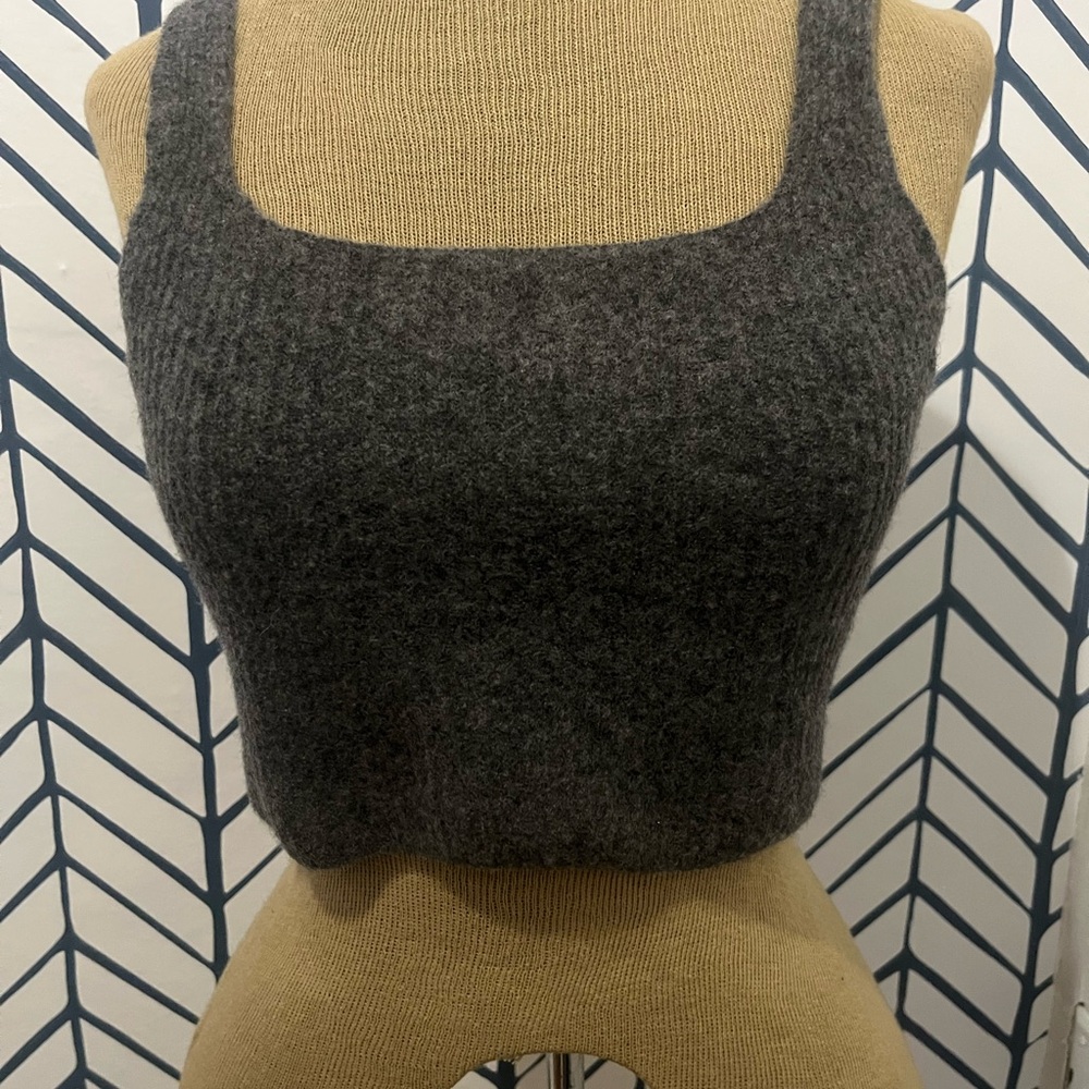 Everlane Charcoal Knit Crop Top